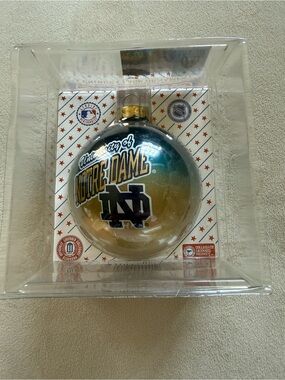 University of Notre Dame Gradient Glass Ornament - NEW in packaging